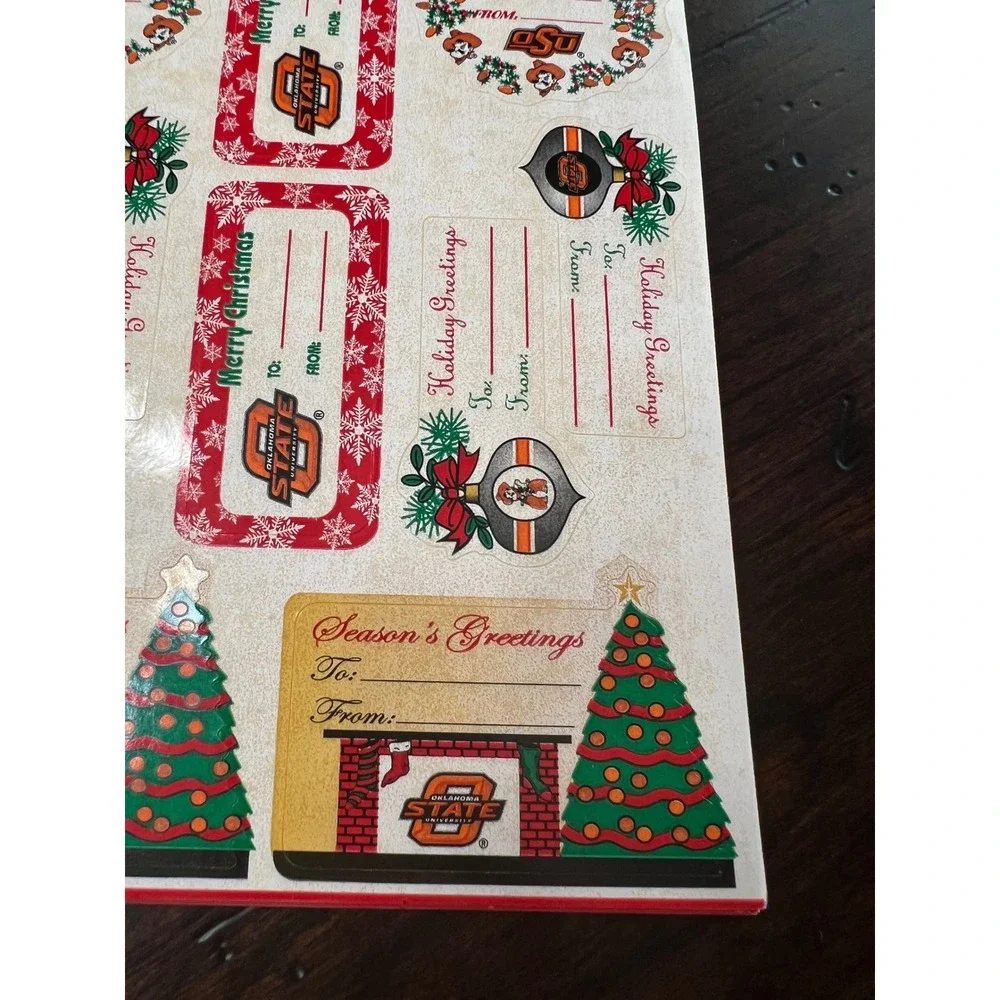 Oklahoma State‎ University OSU Christmas Gift Labels Orange Holiday 240 Vintage
